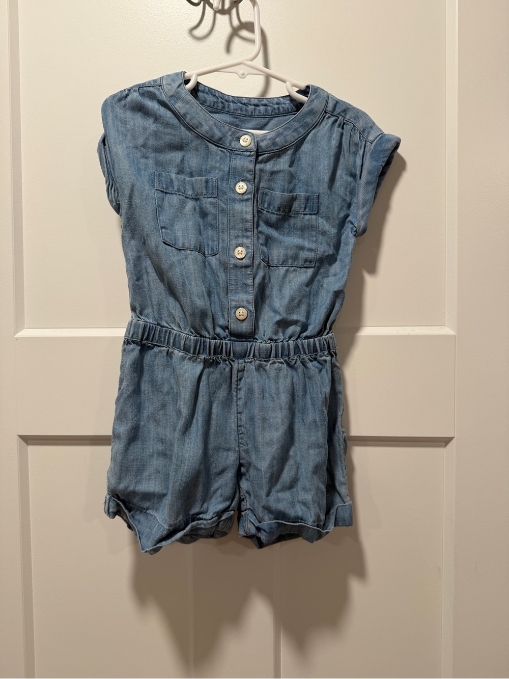Vineyard Vines Light Blue Denim Girls' Romper